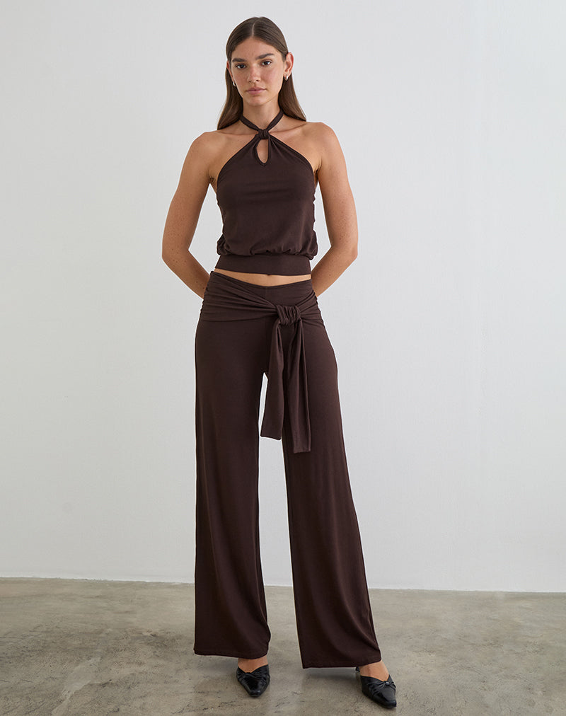 Esata Wrap Trouser in Bitter Chocolate