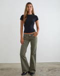 Extra Low Rise Flare Jeans in Olive