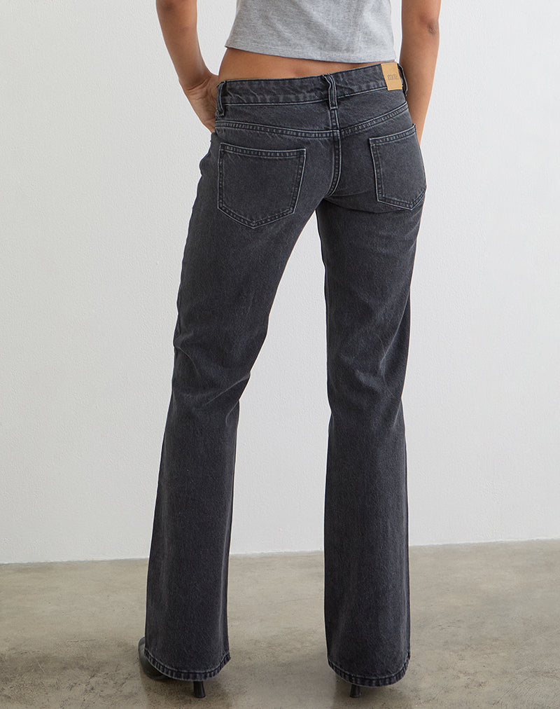 Extra Low Rise Flare Jeans in Vintage Black