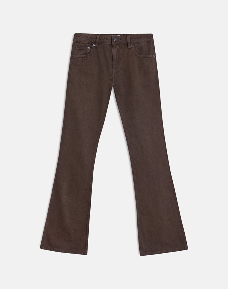 Extra Low Rise Flare Jeans in Dark Chocolate