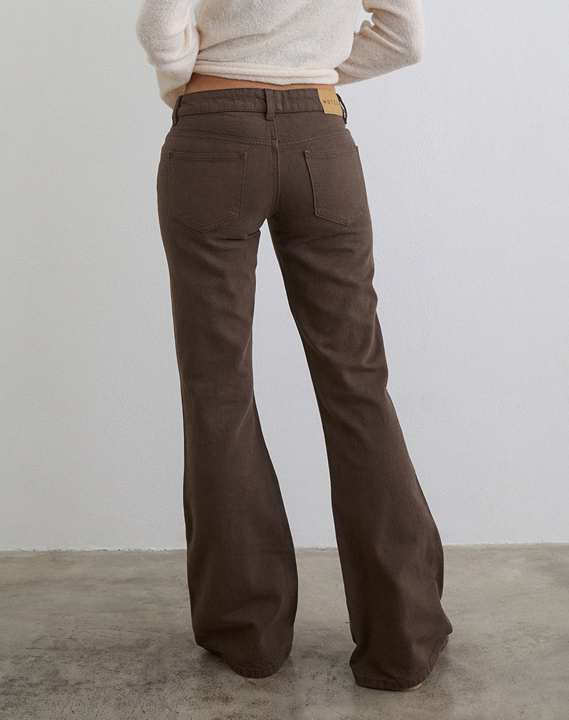 Extra Low Rise Flare Jeans in Dark Chocolate