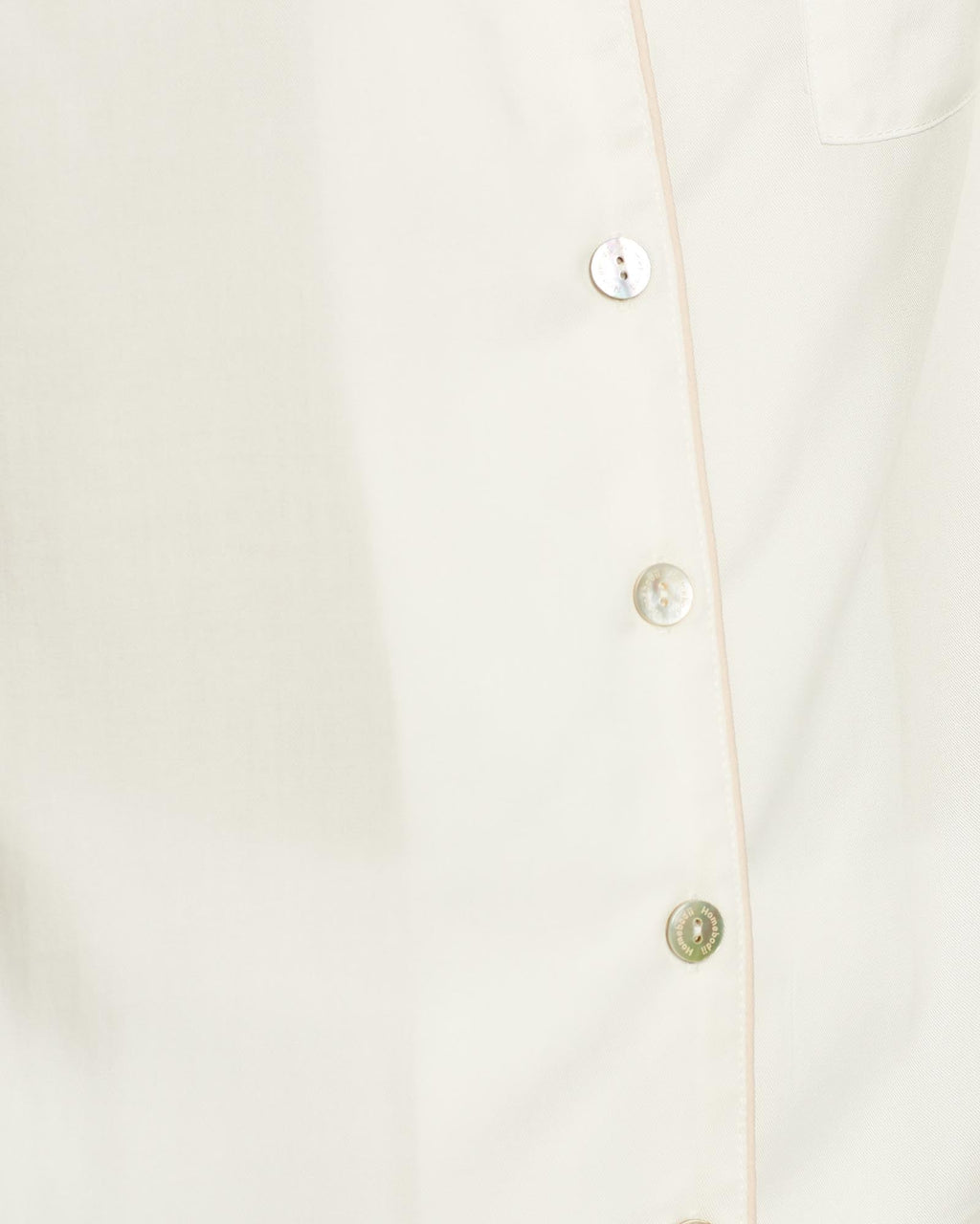 Eva Short Tencel™ Pyjama Set - White with Blush Piping