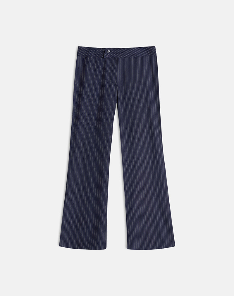 Falita Trouser in Tailoring Navy Stripe