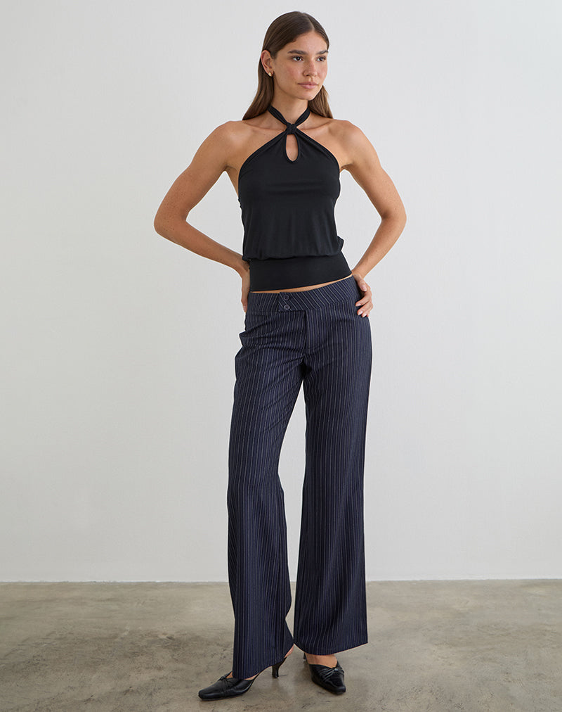 Falita Trouser in Tailoring Navy Stripe