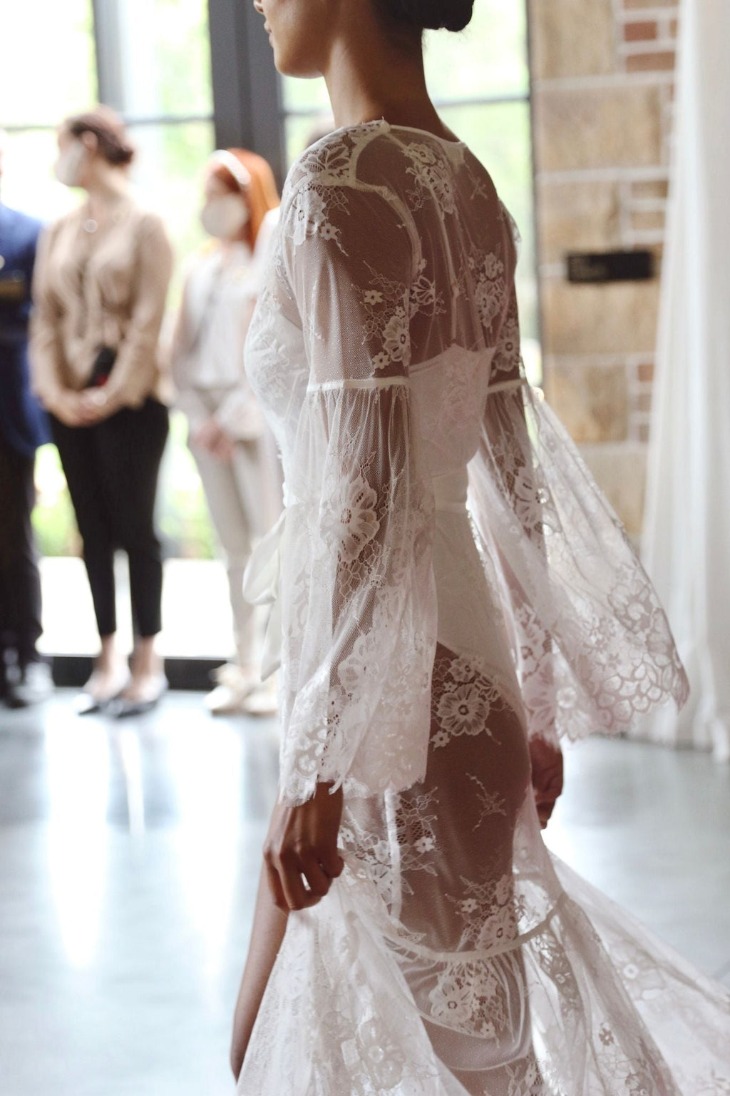 Georgina Long Lace Bridal Robe – White
