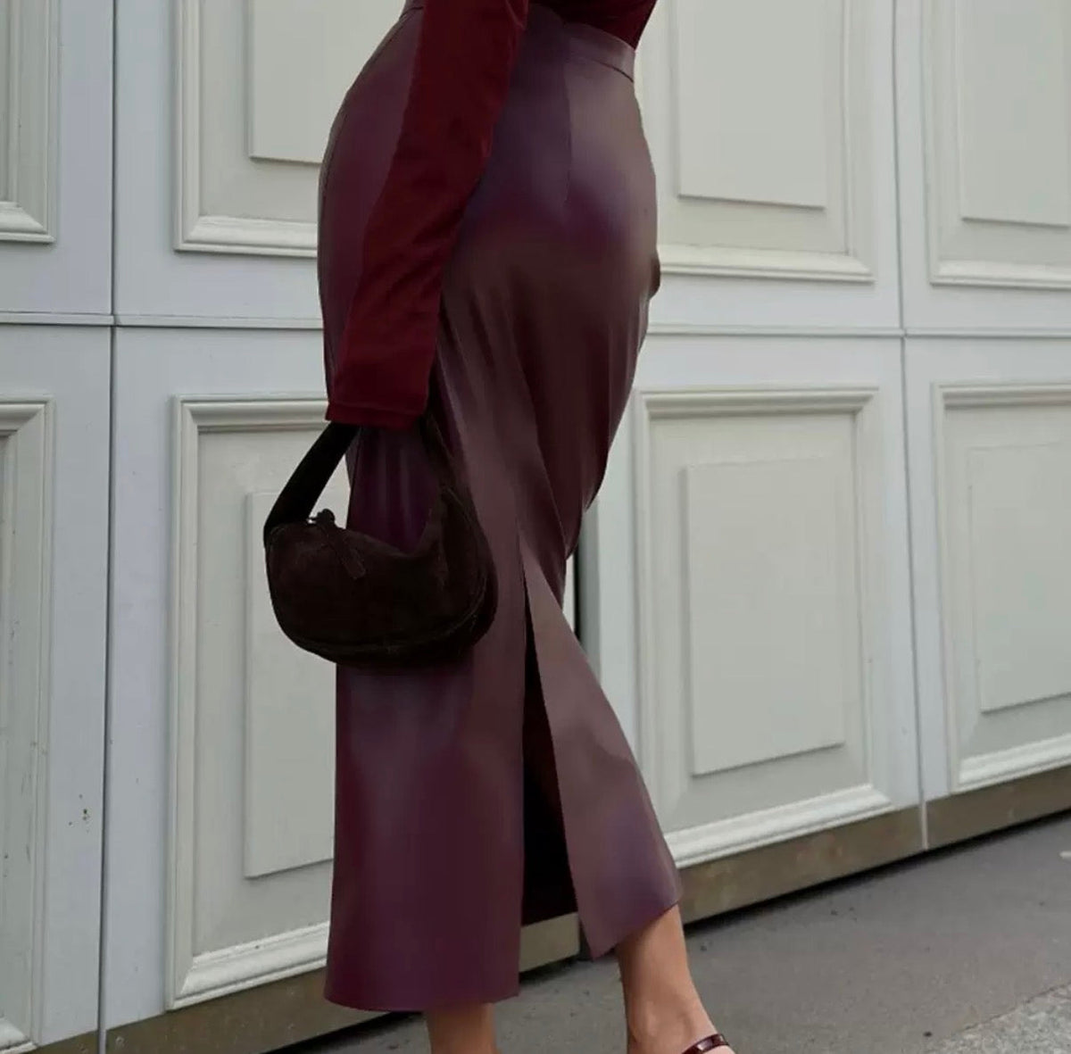LEATHER MAXI SKIRT