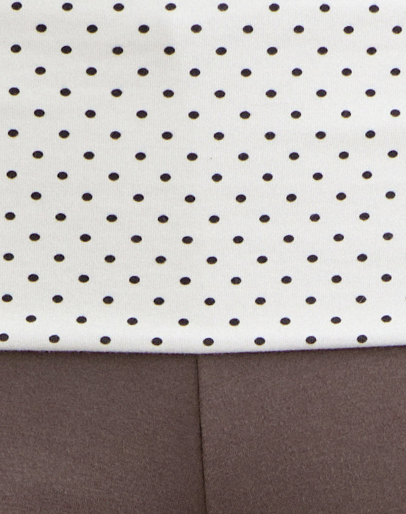 Coreta Foldover Trouser in Peppercorn with White Polka Dots Waistband