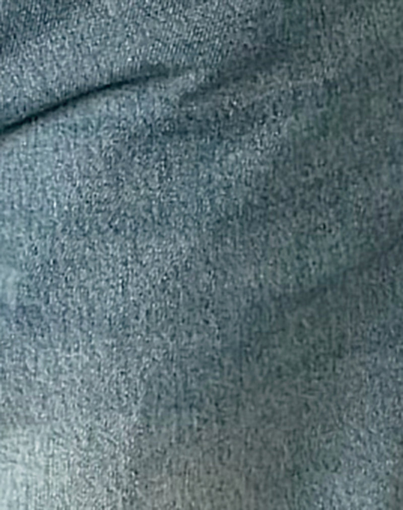 Roomy Extra Wide Low Rise Jeans in Vintage Blue Green