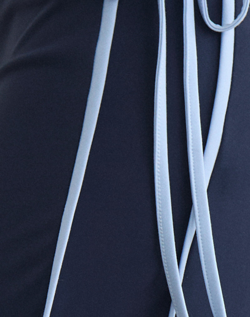 Evander Trouser in Navy with Light Blue Stripe