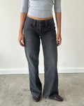 Low Rise Relaxed Cargo Jeans in Vintage Black