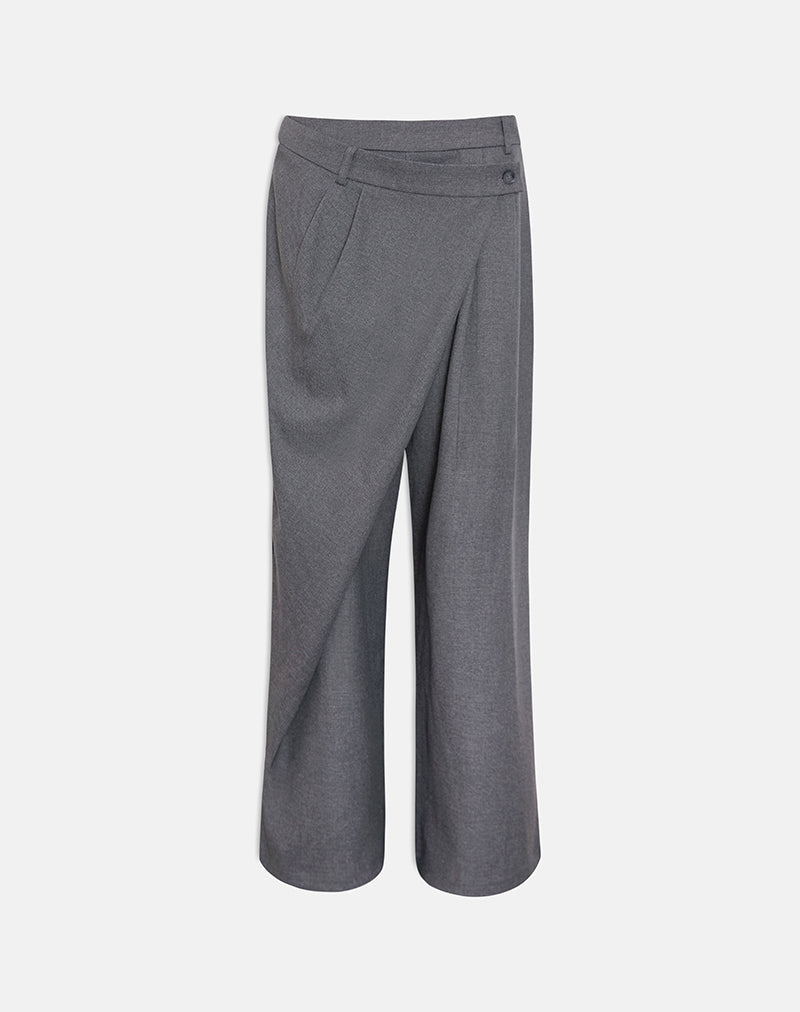 Kanna Asymmetric Trouser in Tailoring Charcoal