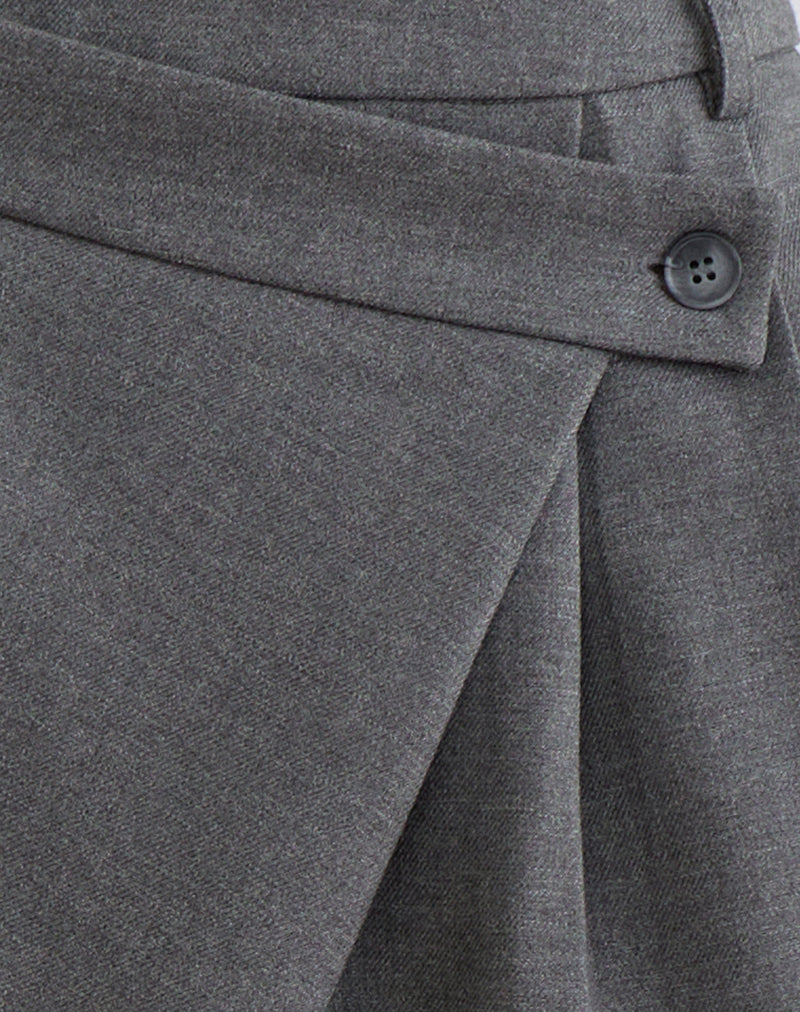 Kanna Asymmetric Trouser in Tailoring Charcoal