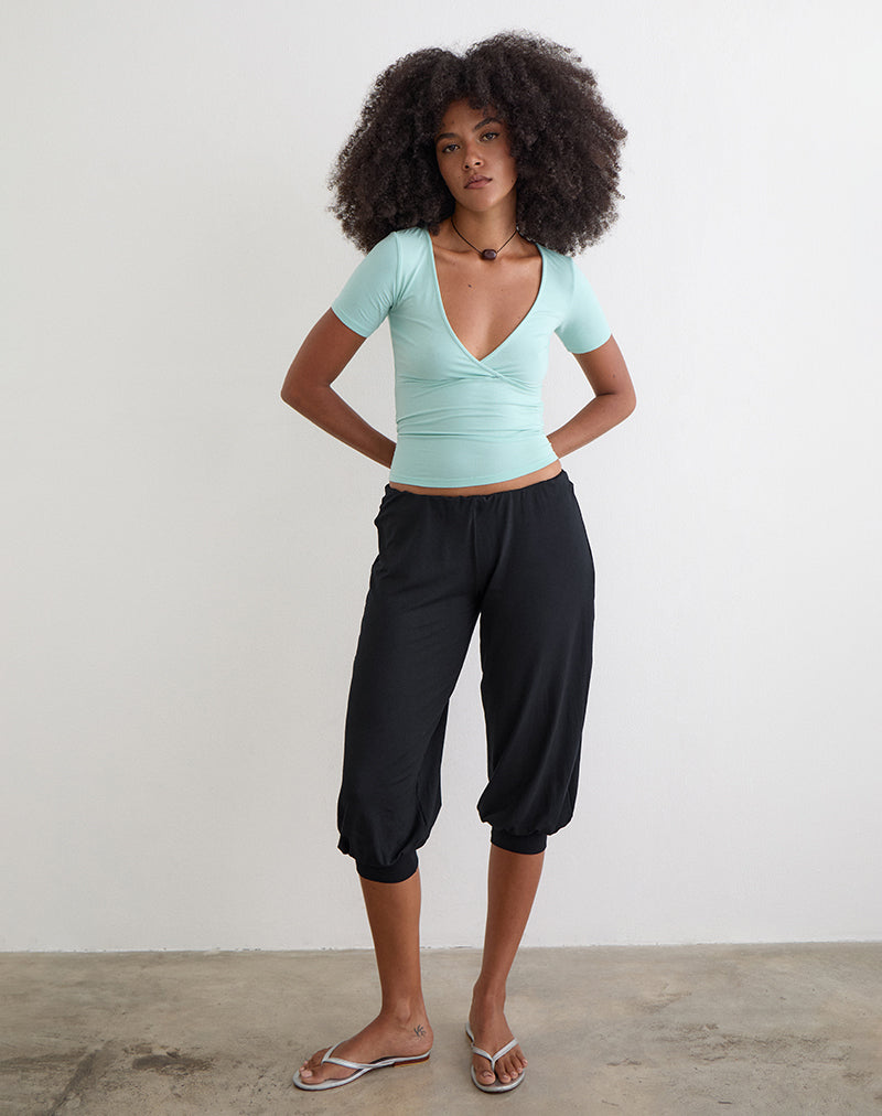 Kurty Capri Trouser in Rayon Jersey Black