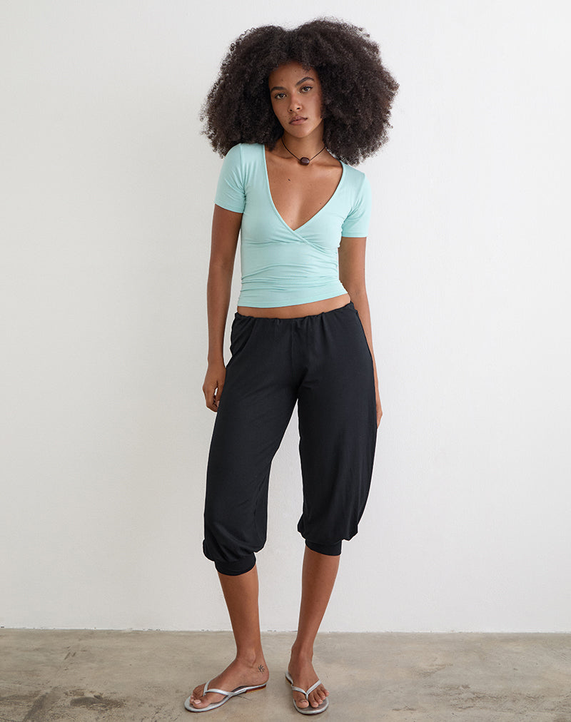 Kurty Capri Trouser in Rayon Jersey Black