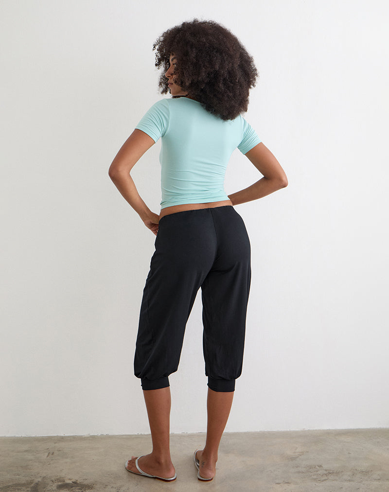 Kurty Capri Trouser in Rayon Jersey Black