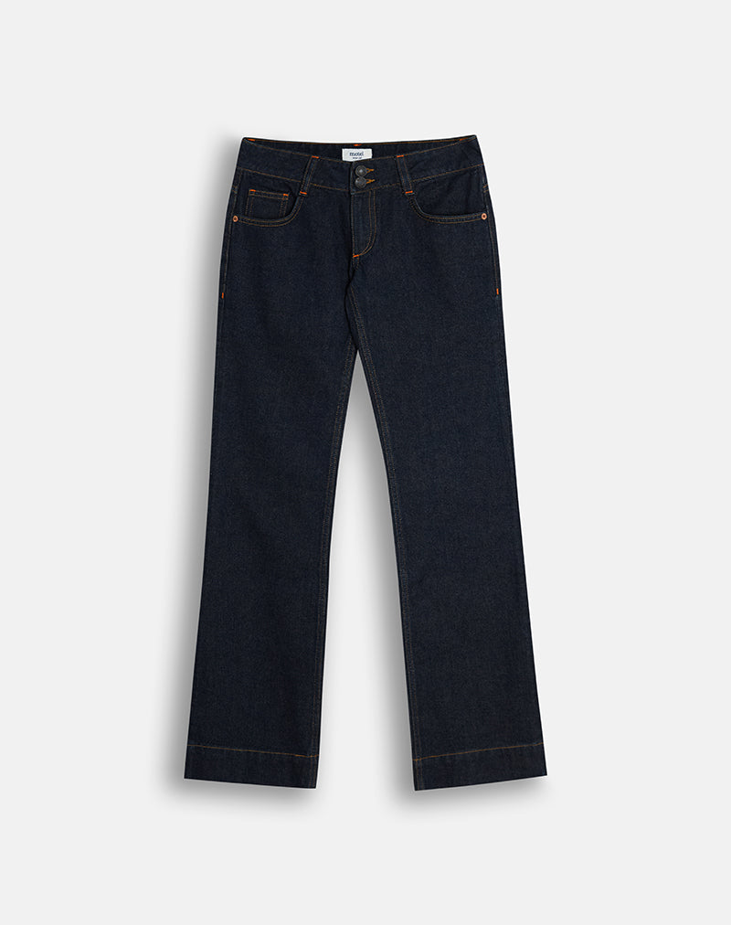 Low Rise Bootcut Jeans in Indigo
