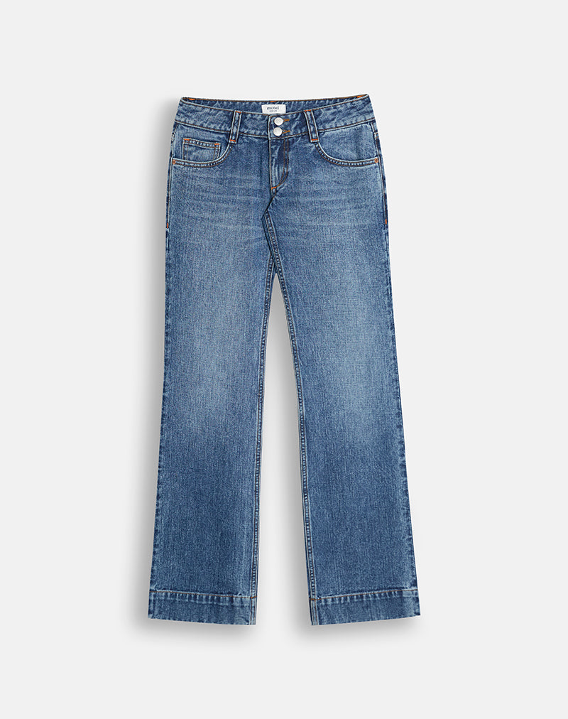 Low Rise Bootcut Jeans in Ocean Blue