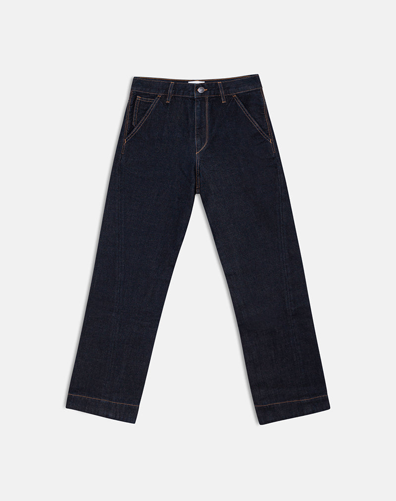 Low Rise Cinch Twisted Seam Jean in Indigo
