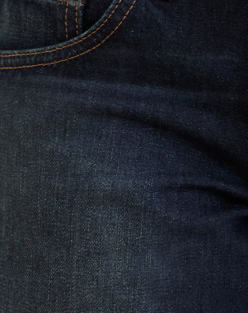 Low Rise Parallel Jeans in Dark Green Tint