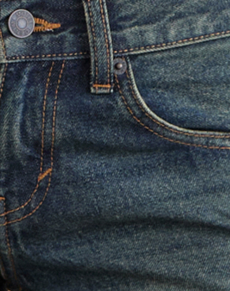 Low Rise Parallel Jeans in Dirty Green