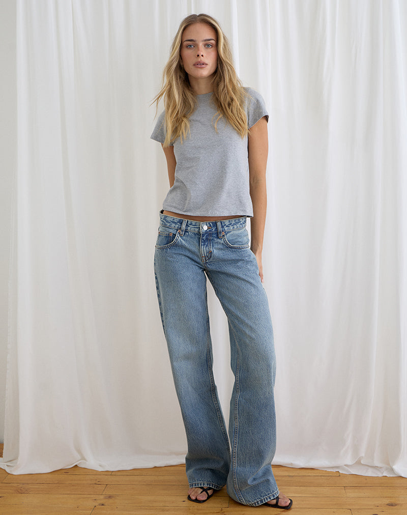Low Rise Parallel Jeans in True Blue