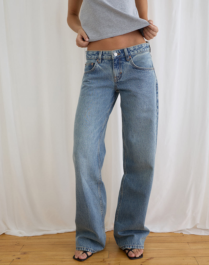 Low Rise Parallel Jeans in True Blue