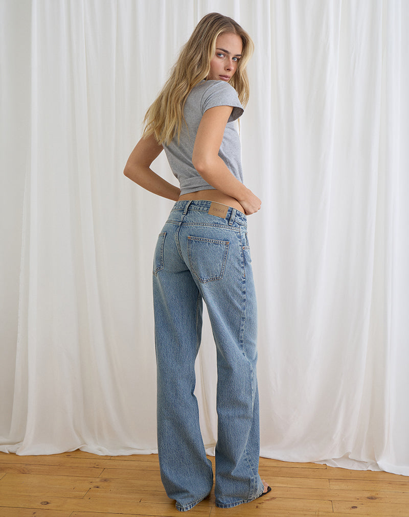 Low Rise Parallel Jeans in True Blue
