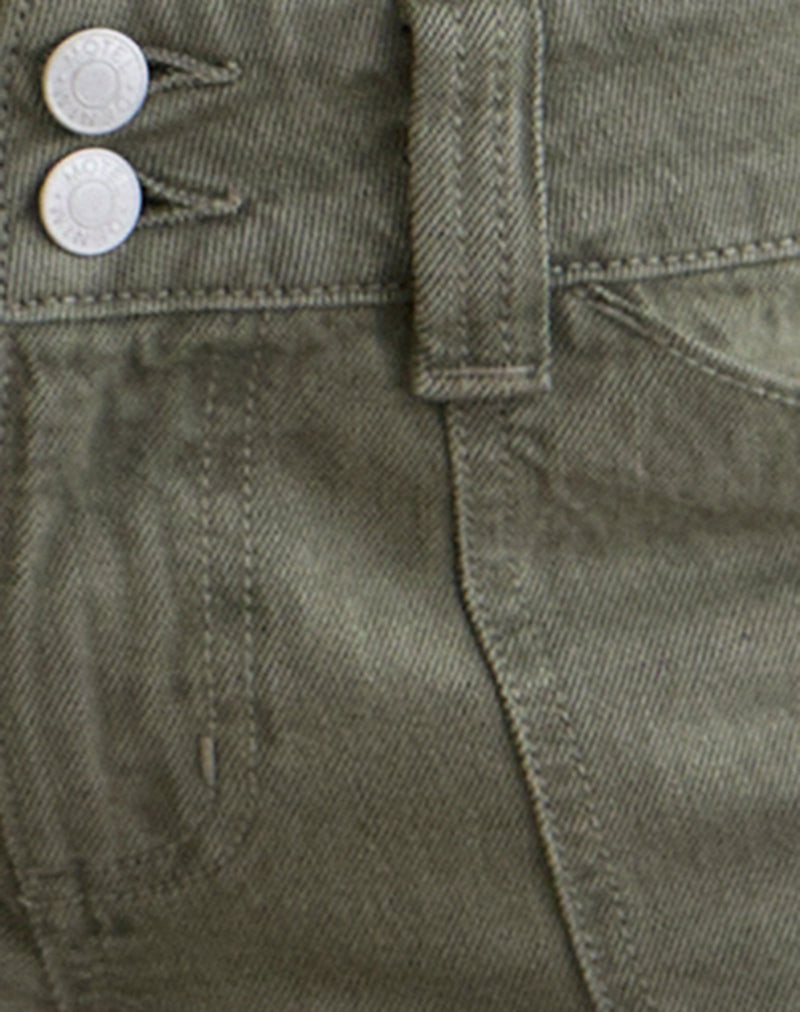 Low Rise Relaxed Cargo Jeans in Olive