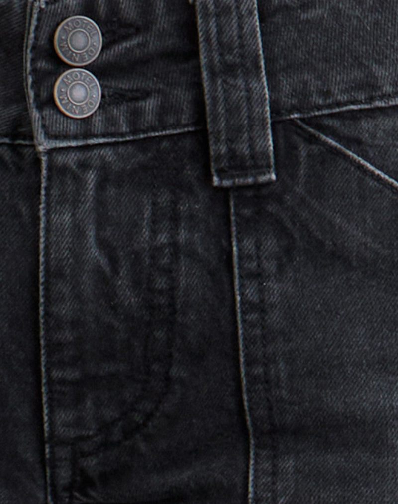 Low Rise Relaxed Cargo Jeans in Vintage Black