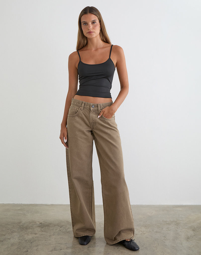 Low Rise Roomy Jeans in Bronze
