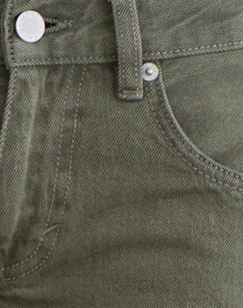 Low Rise Roomy Jeans in Olive
