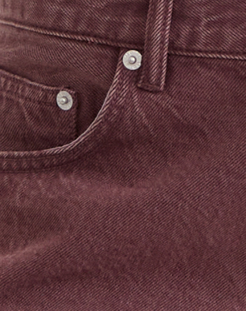 Low Rise Roomy Jeans in Burgundy