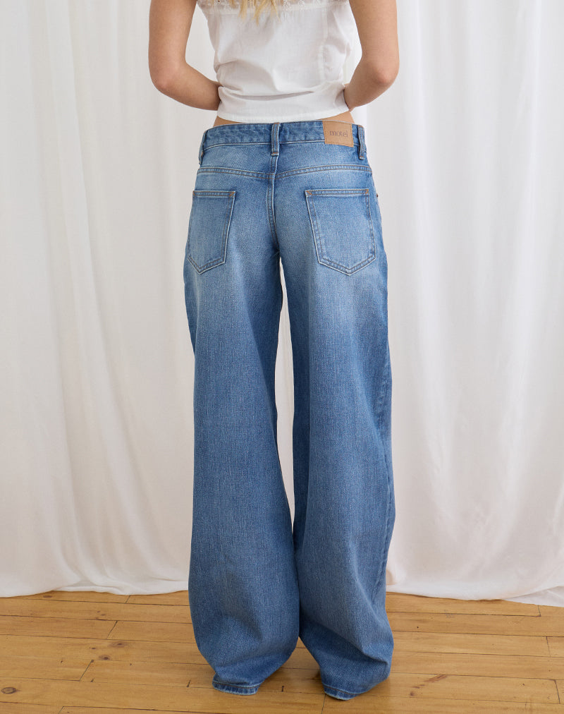 Low Rise Roomy Jeans in Fade Blue