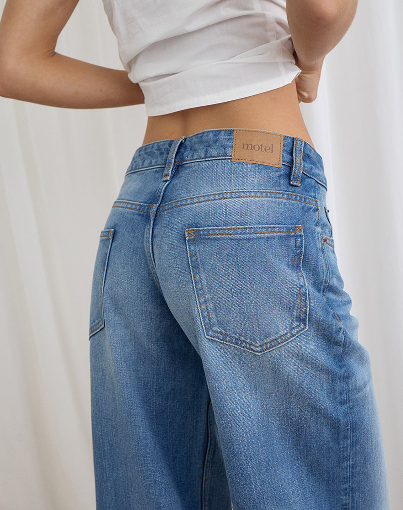 Low Rise Roomy Jeans in Fade Blue