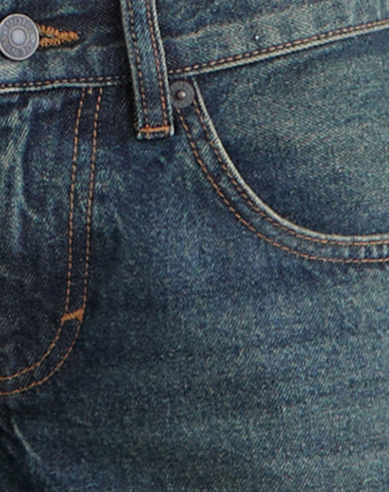 Low Rise Roomy Jeans in Dirty Green