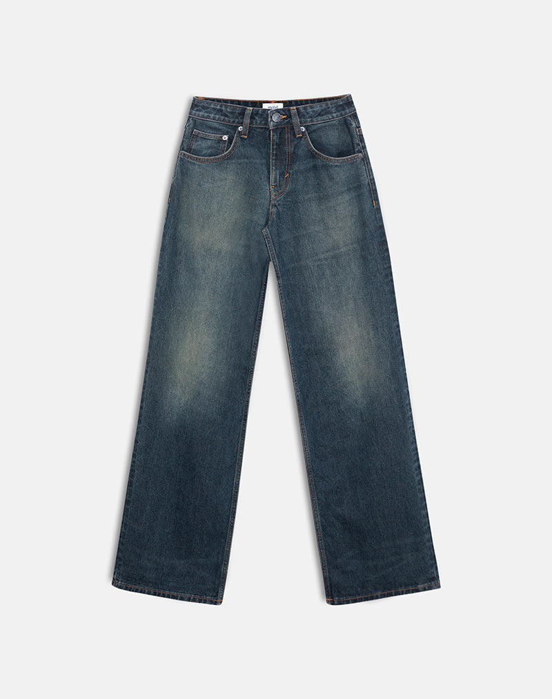 Low Rise Roomy Jeans in Aged Mid Blue
