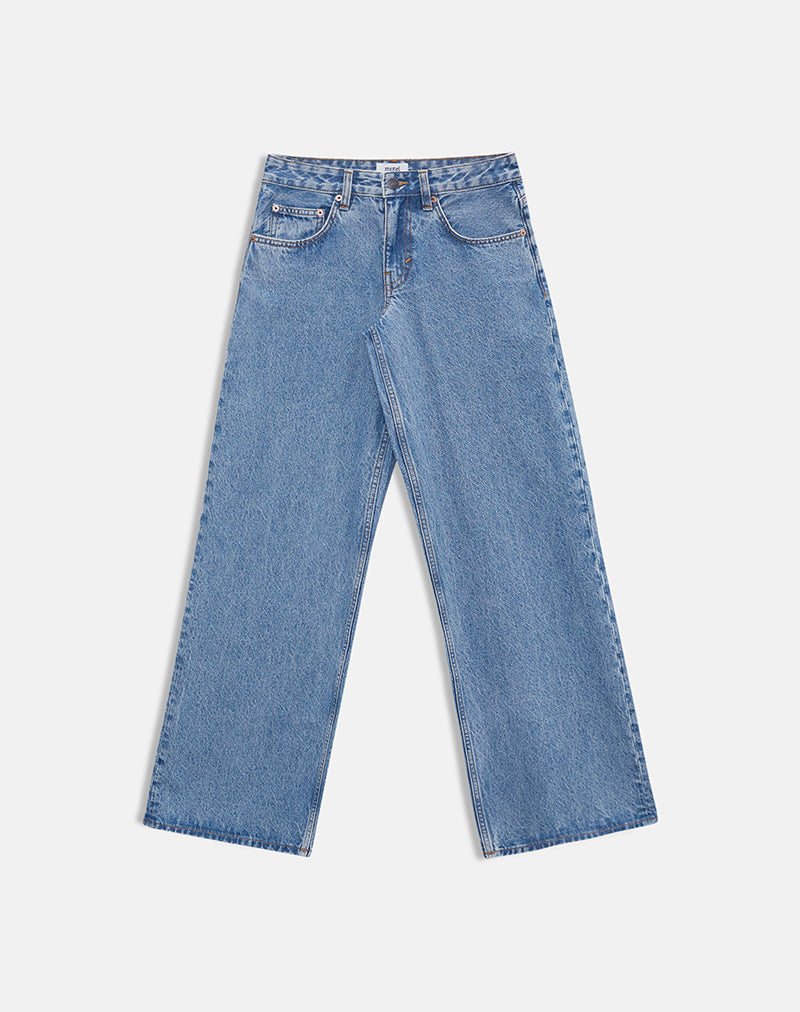Low Rise Roomy Jeans in Blue Stone
