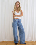 Low Rise Roomy Jeans in Blue Stone