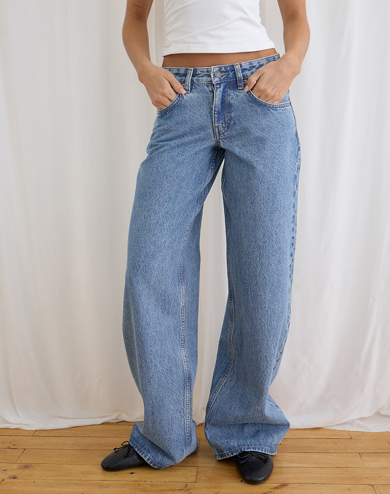 Low Rise Roomy Jeans in Blue Stone