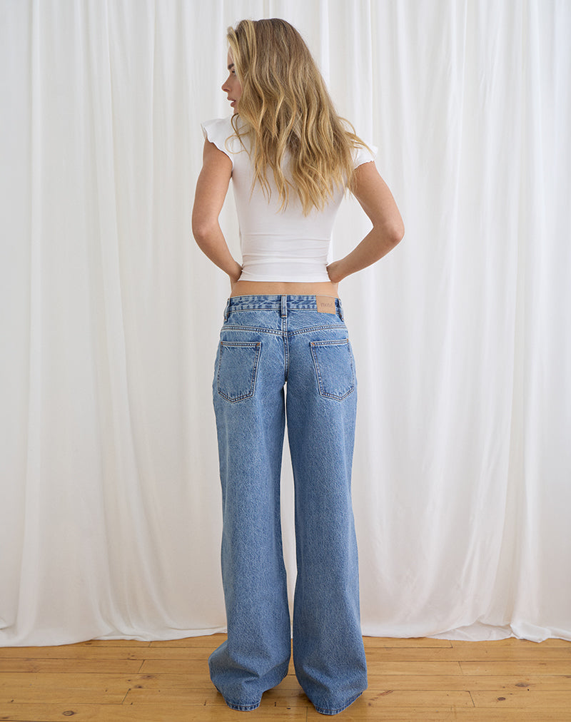 Low Rise Roomy Jeans in Blue Stone