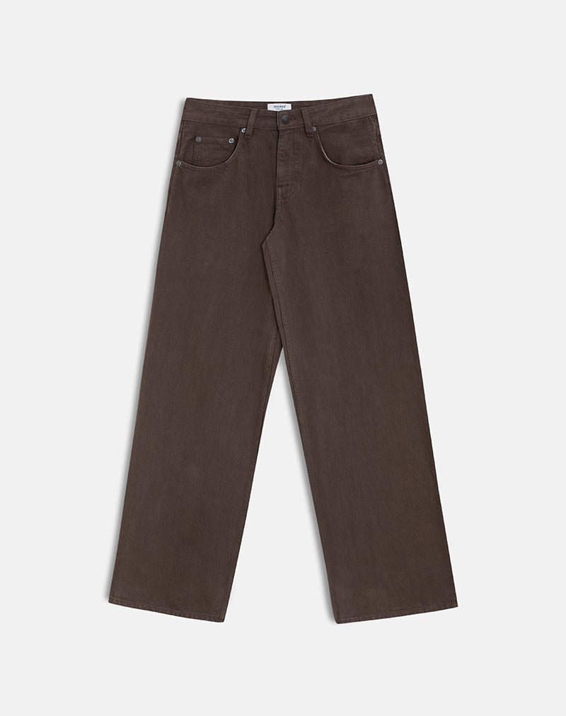 Low Rise Roomy Jeans in Dark Chocolate
