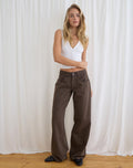 Low Rise Roomy Jeans in Dark Chocolate