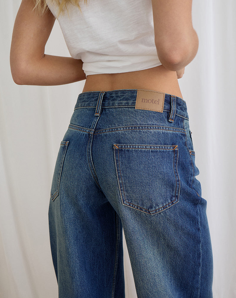 Low Rise Roomy Jeans in Mid Blue Tint