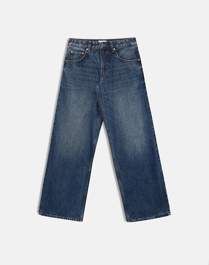 Low Rise Roomy Jeans in Steel Blue