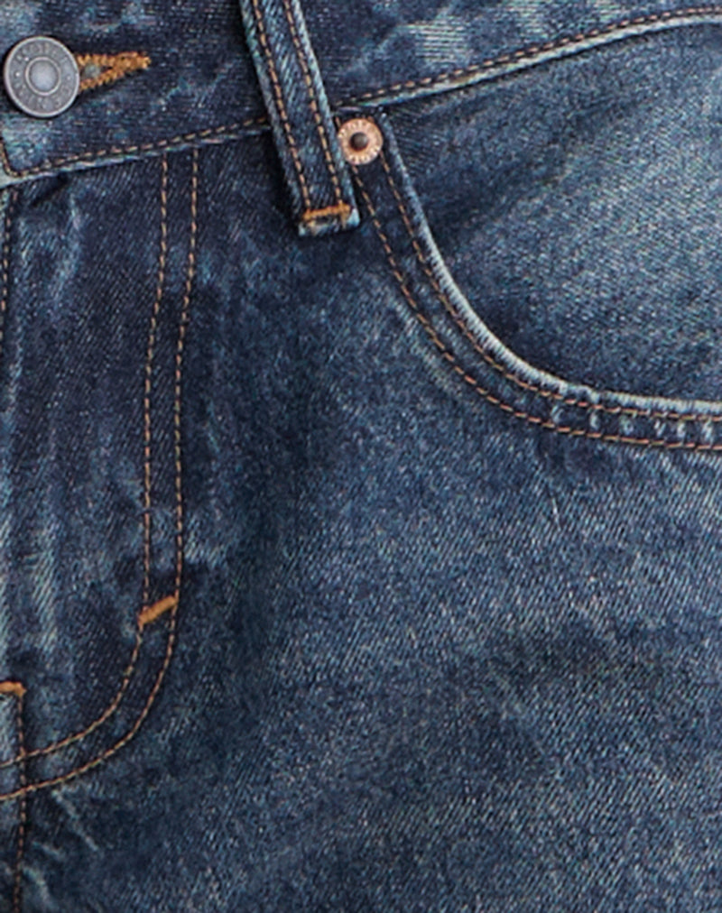 Low Rise Roomy Jeans in Steel Blue