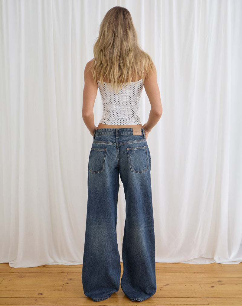 Low Rise Roomy Jeans in Steel Blue