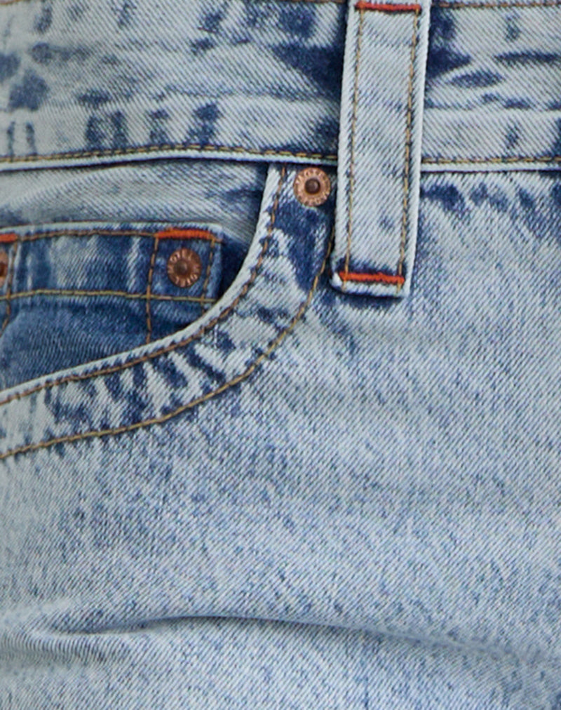 Low Rise Twisted Seam Jeans in 80's Blue Wash