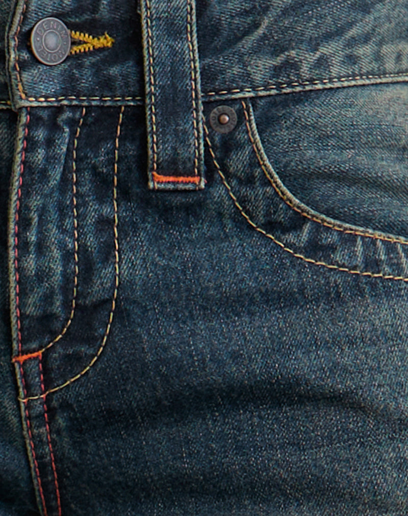 Low Rise Twisted Seam Jeans in Dirty Green