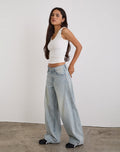 Low Slung Roomy Jeans in Breeze Blue Wash