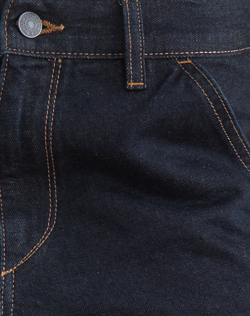 Low Rise Cinch Twisted Seam Jean in Indigo